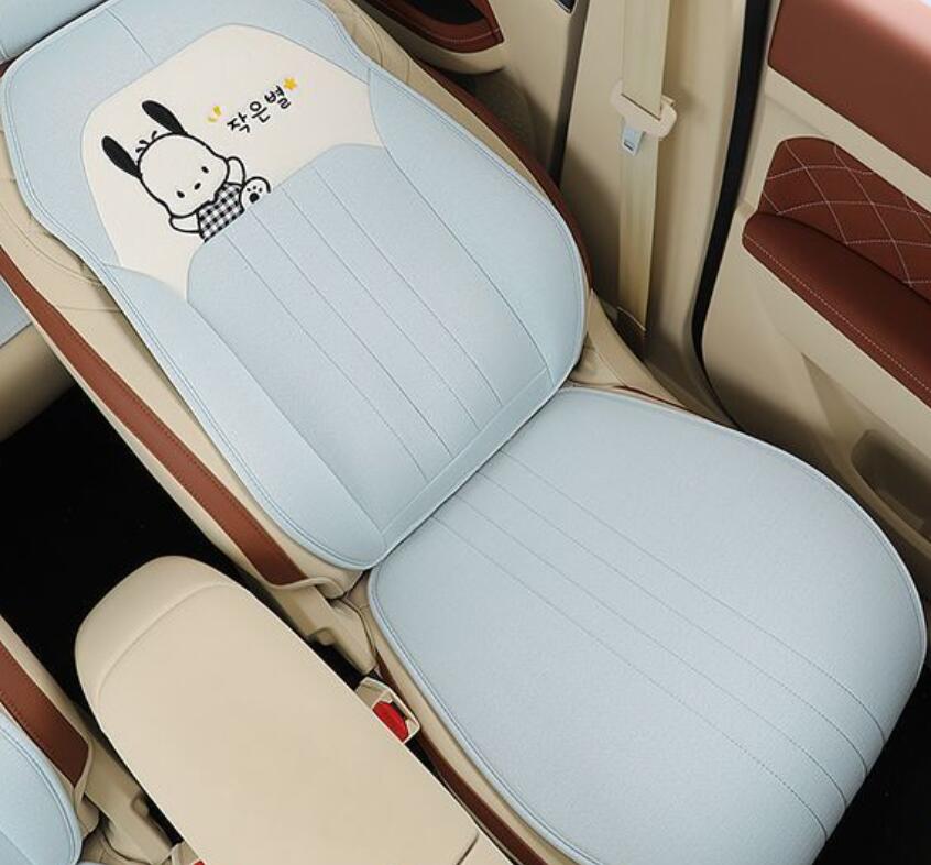 Linen Cooling Car Seat Cushions cartoon Universal Breathable Non-slip Seat Cover Protector Pad Mat Interior Accessories 250910