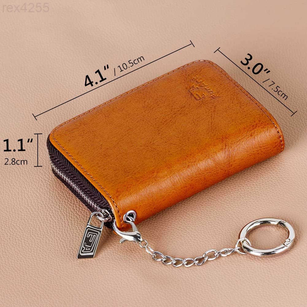 Zipper Wallet Women RFID Blocking Credit Card Wallet Business Card Holder Compact Size KeyChain WalletW250910