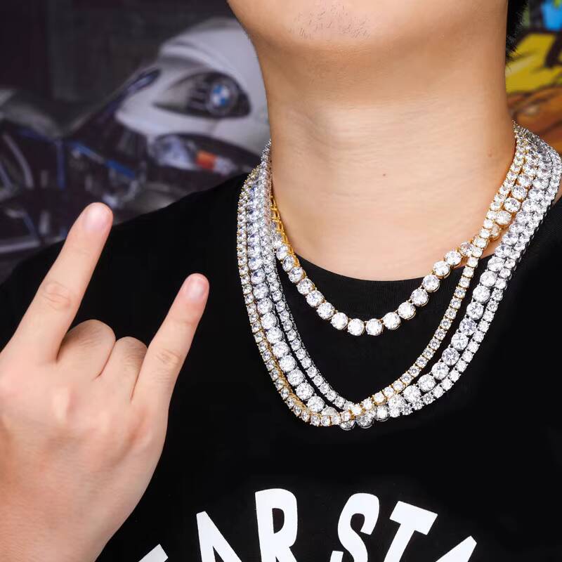 Fine Jewelry 5MM Moissanite Tennis Chain in 925 Sterling Silver