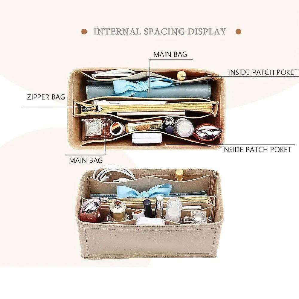 Multi-Pocket Organizer Accessories for Birkin25/30/35 Inner Storage Felt Handbag Insert Liner Bag