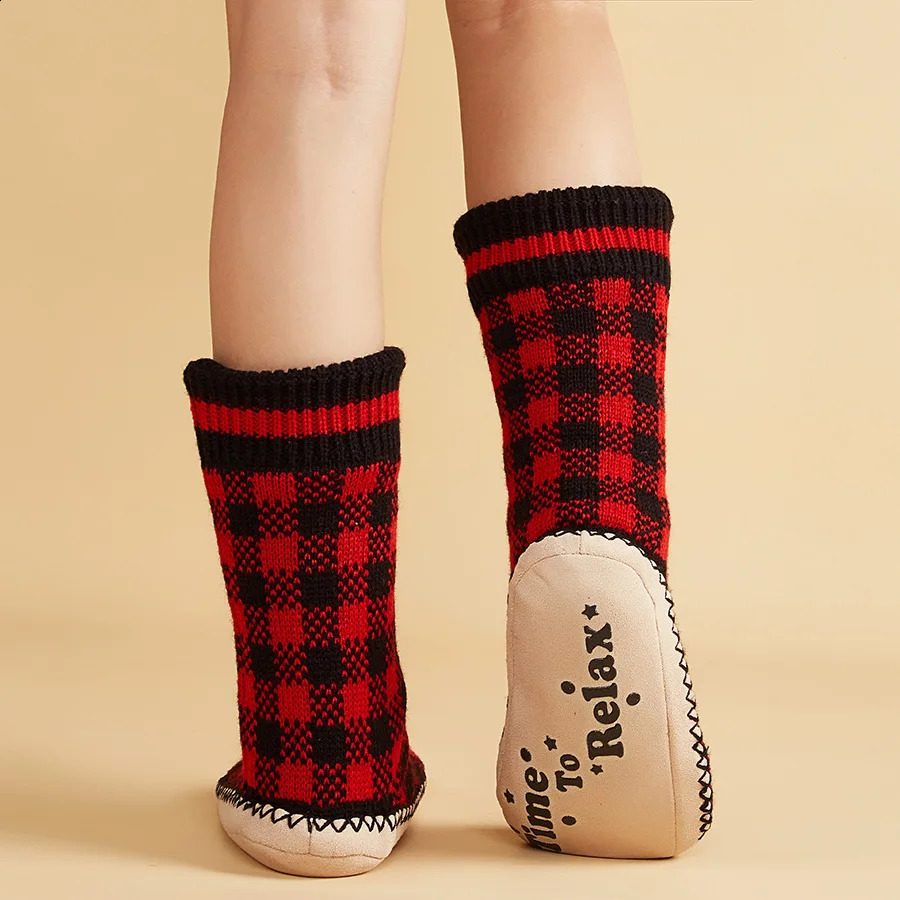 Mens slippers For Home Thicken Warm Floor Slippers Socks NonSlip Indoor Fashion Plush Slippers Socks House Shoes Male 250906