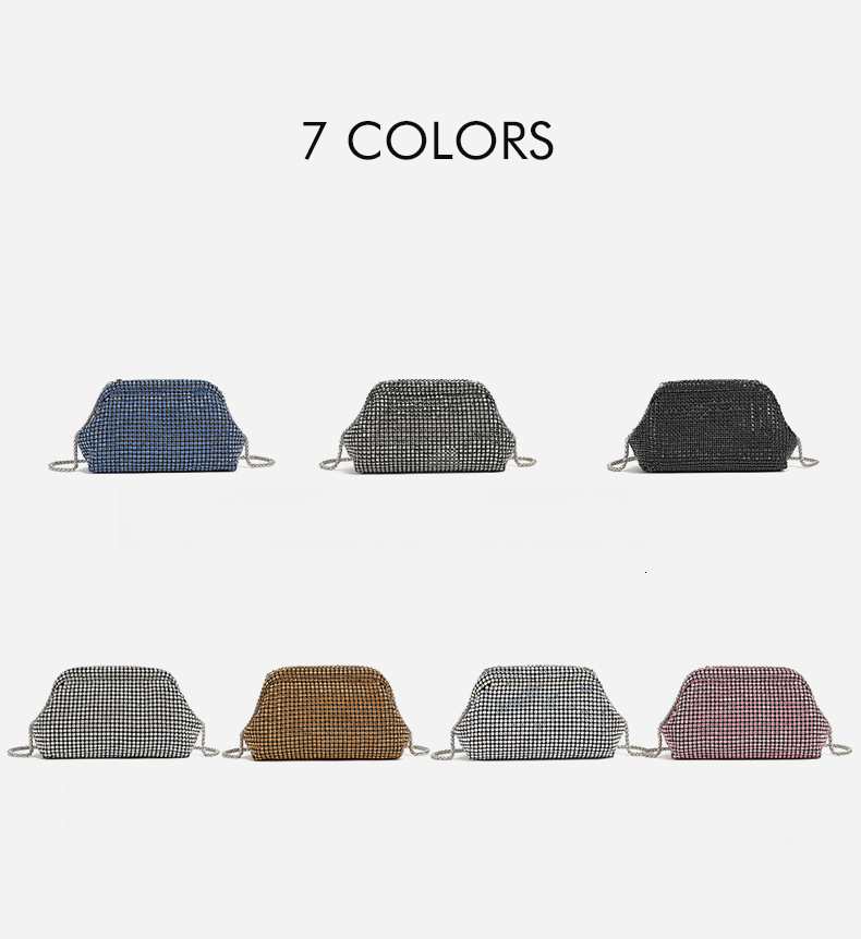 Free Shipping Designer Bag 2025 Luxury Bag Light Luxury Diamond-studded Shell Bag Rhinestone Evening Bag Women's Handheld Underarm Bag Diamond-st