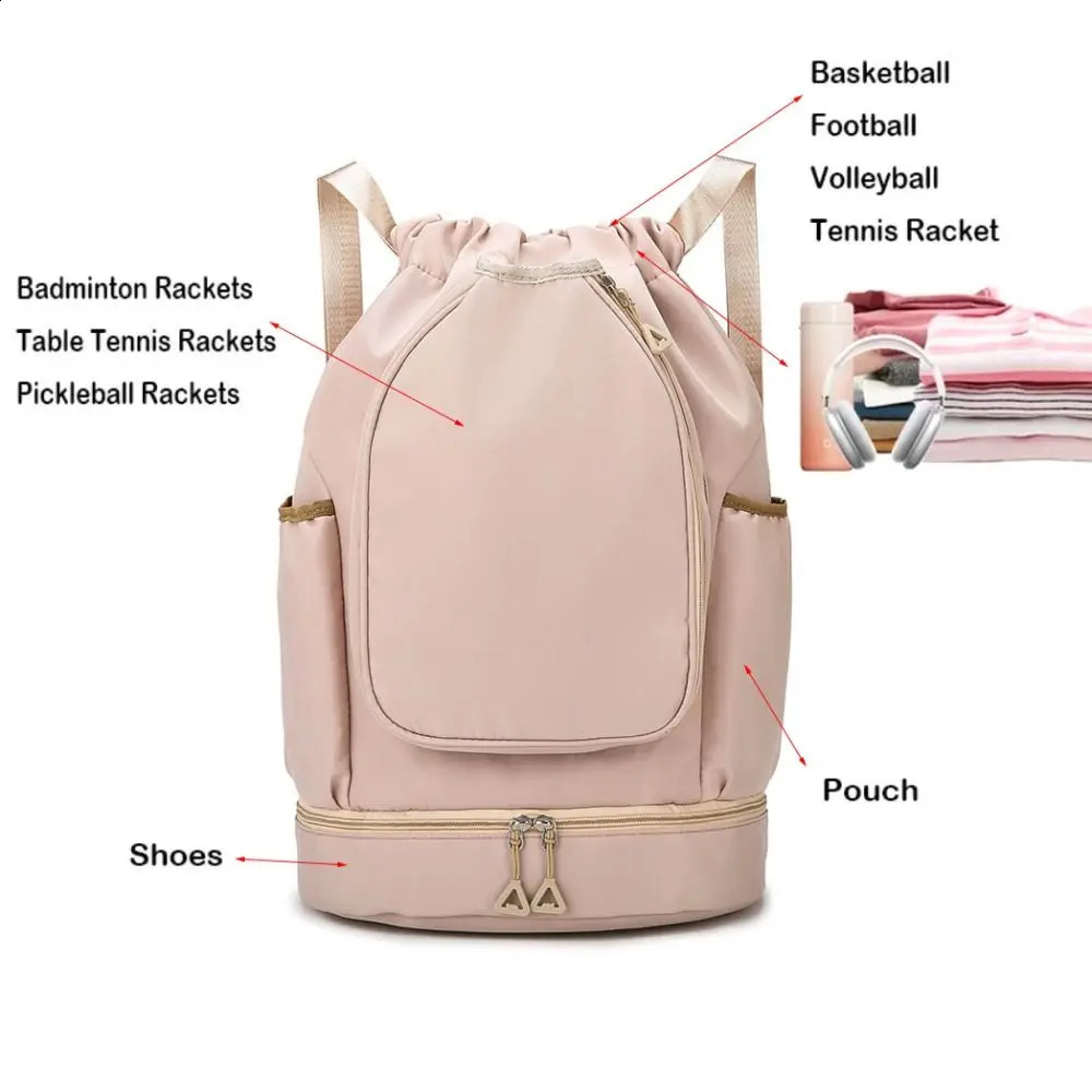 Multifunctional Badminton Racket Backpack Large Capacity with Shoes Pocket Pickleball Racket Bag Waterproof Gym Fitness Pack 250819