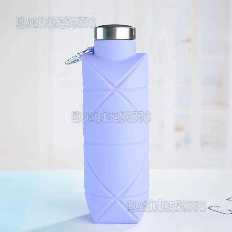 Folding Diamondshaped Water Cup Outdoor Portable Sports Water Cup Steel Lid Cup Creative Water Bottle H250911