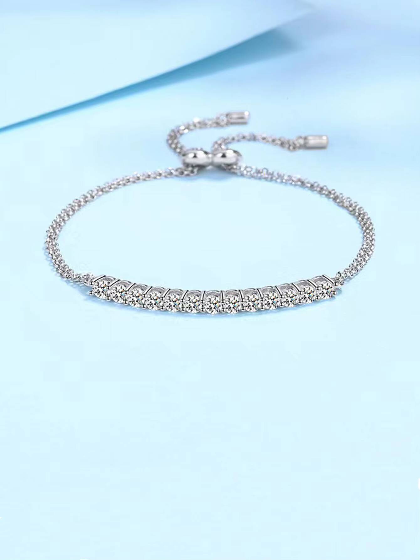 925 Silver Moissanite Adjustable Bracelet with Gold Plating Fashionable Trendy Bangles for Wedding Parties Gorgeous Jewelry Gift