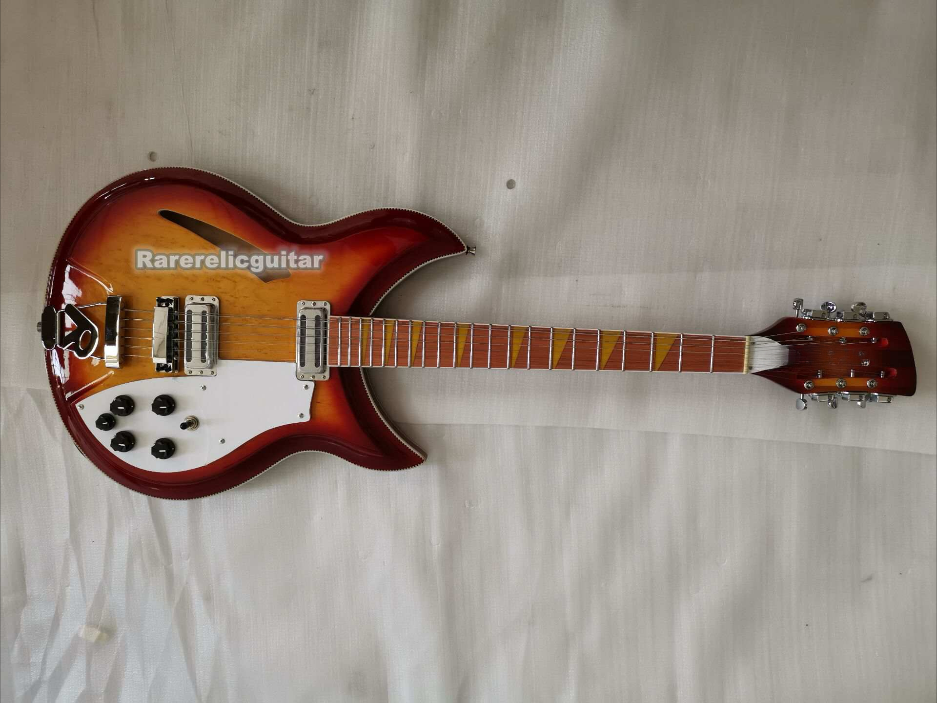 381 Vintage 12-String Electric Guitar with Luxury Double Edging and Semi-Hollow Jazz Design