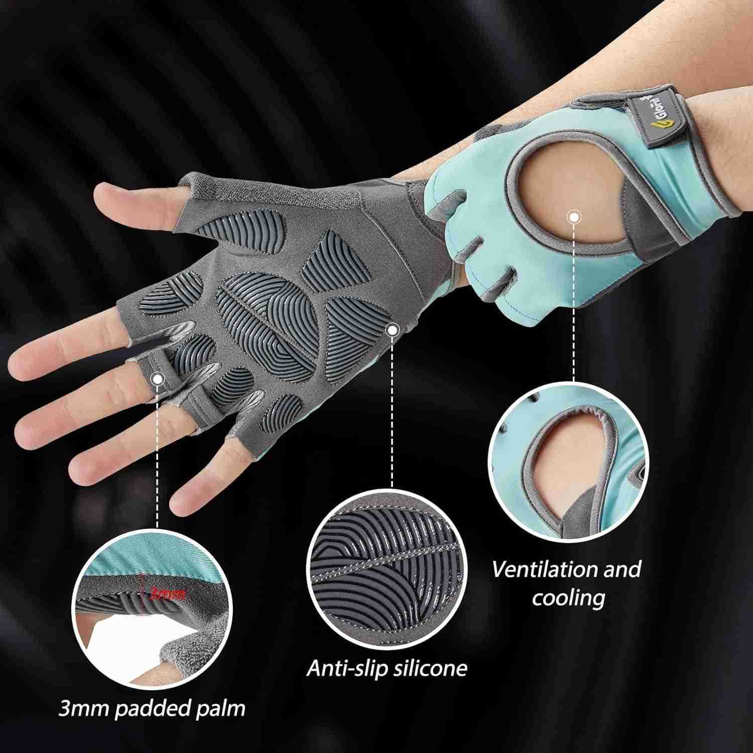 Workout Gloves for Women Men Lightweight Weight Lifting Glove Breathable Fingerless Gym Gloves Exercise Fitness Training CyclingW250911