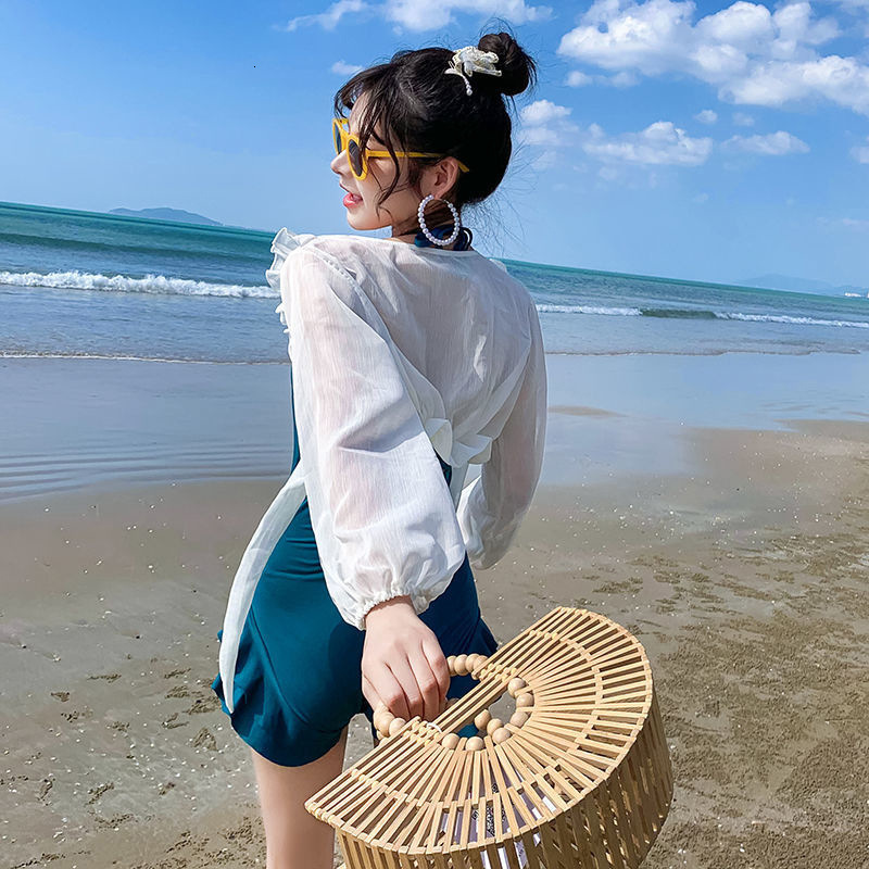 Special Price Swimsuit, Tummy Covering, Slimming, Conservative Fairy Style, Simple Beach Two-Piece Set, Hot Spring Swimwear