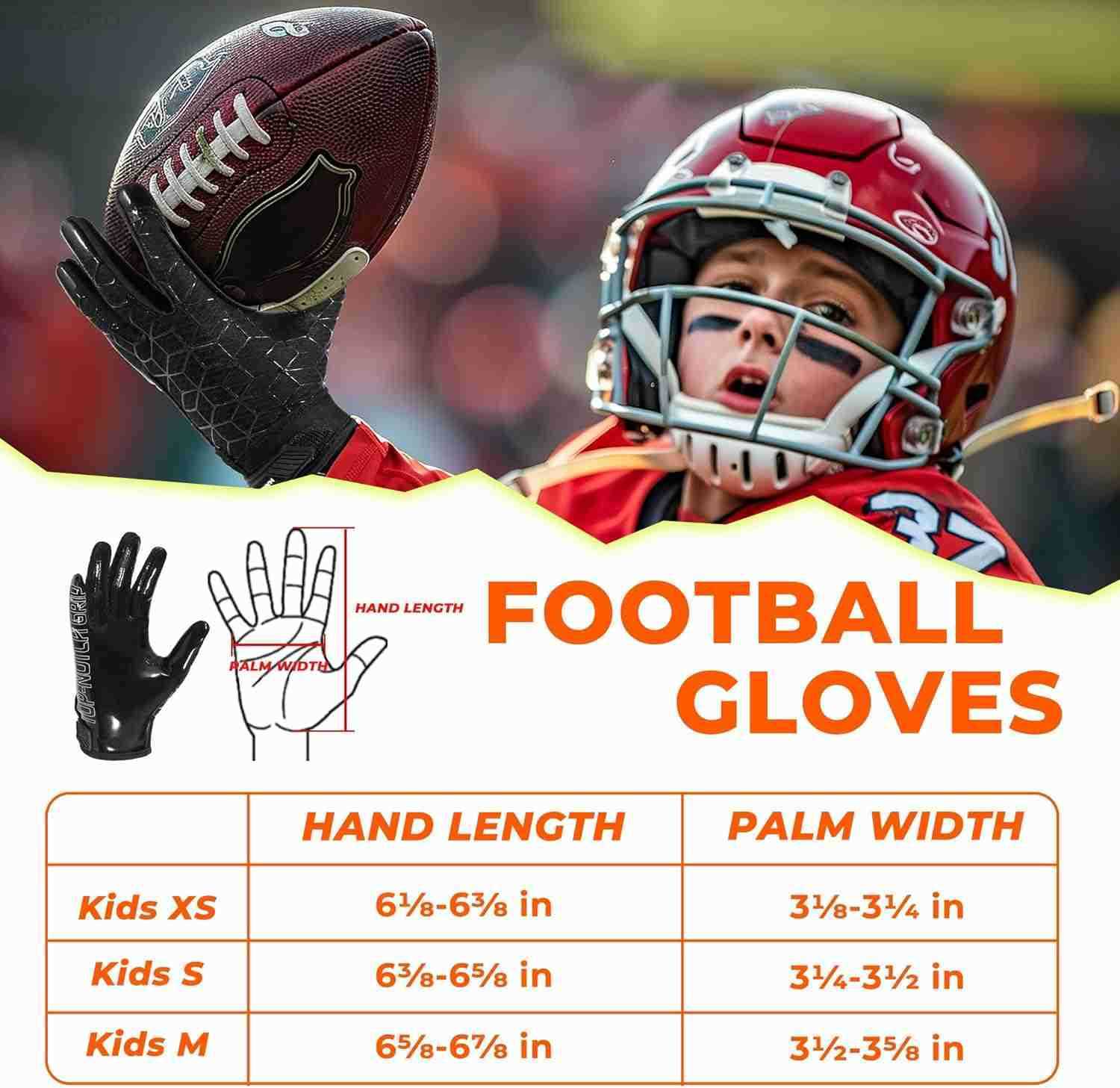 Youth Football Gloves Sticky Ultra Stick Silicone Grip Receiver Glove Breathable Stretch Kids Football GlovesGreat Gift Boys GirlsW250911