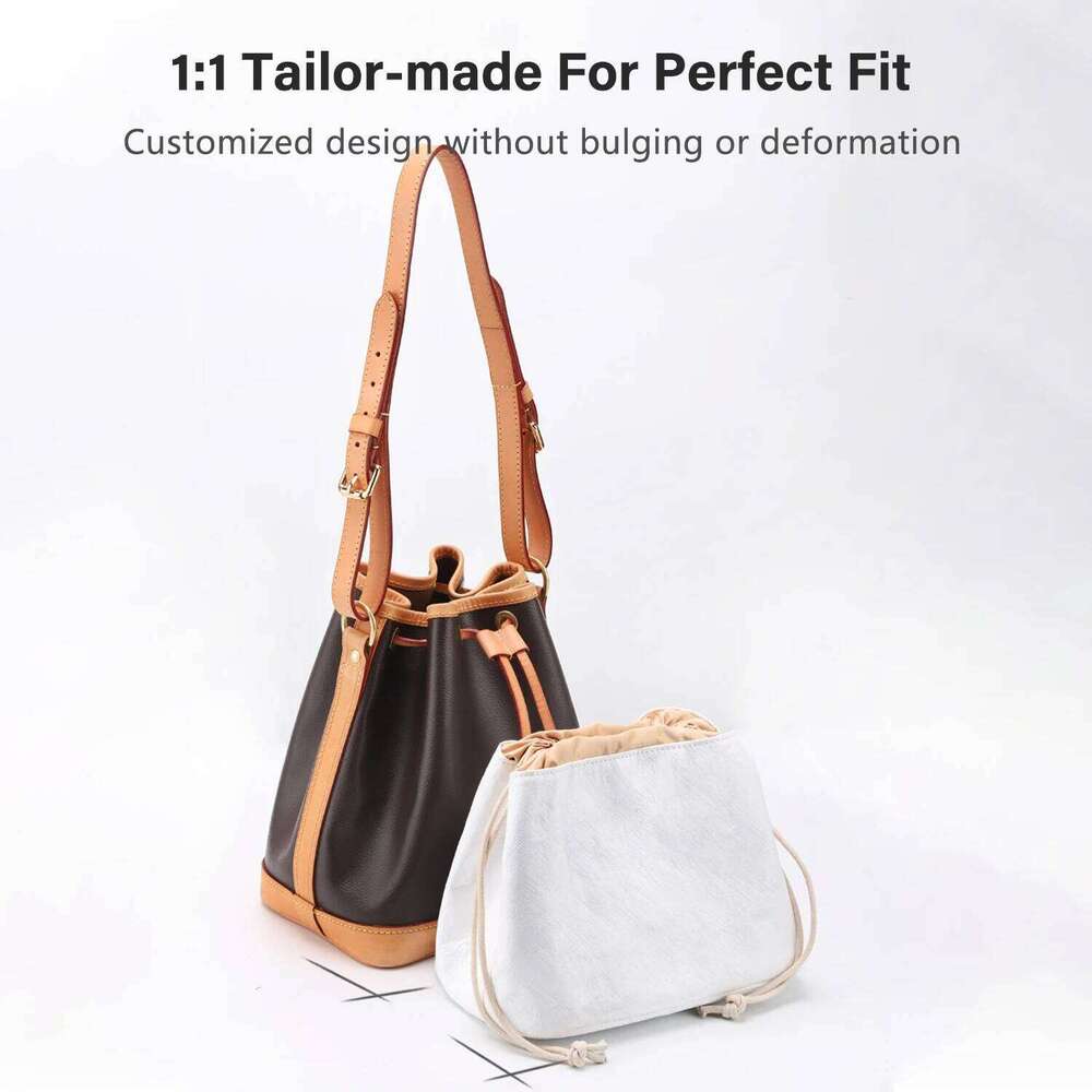 CRAZYSMITH Organizer For Nano Noe Handbag Dupont Paper Inner Insert Storage Bags Drawstring Liner Bag Support Shaper