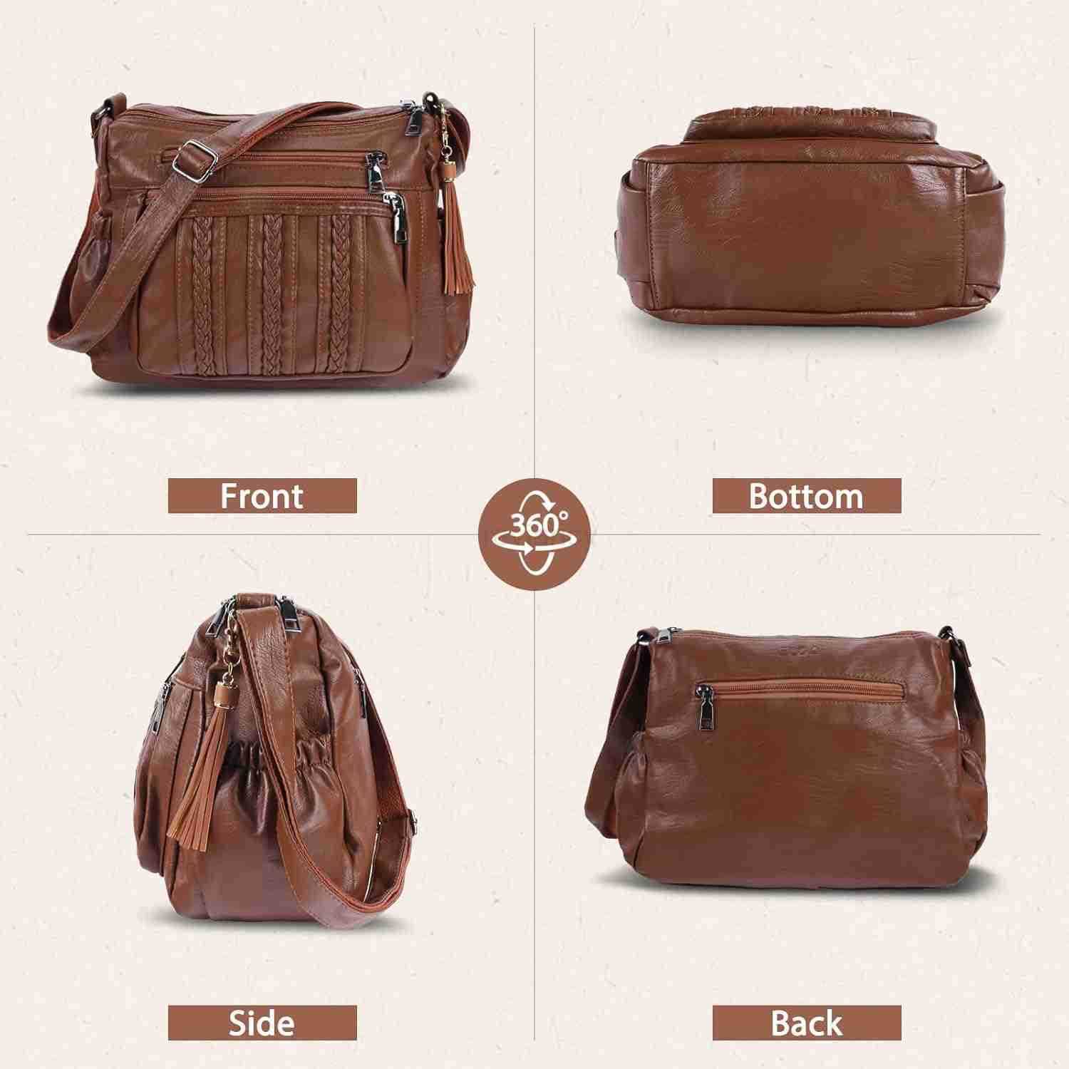 Purses for Women Pocketbooks Soft PU Leather Ladies Crossbody Purse Multi Pocket Shoulder BagW250911