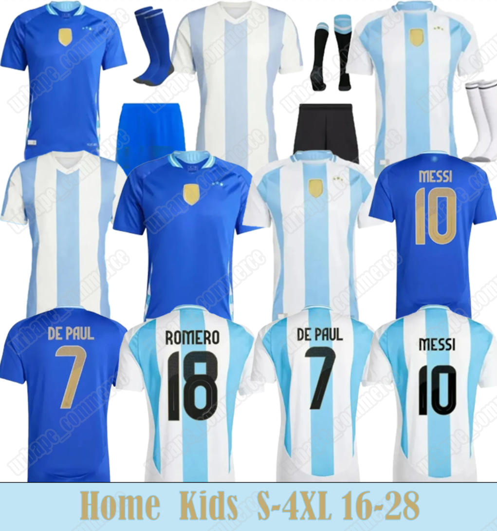 24 25 26 argentina soccer jerseys shirts MESSI DE PAUL J. ALVAREZ DI MARIA ROMERO NICO ENZO GARNACHO MAC ALLISTER MOLINA L.MARTINEZ 50th football Home Away Men uniform