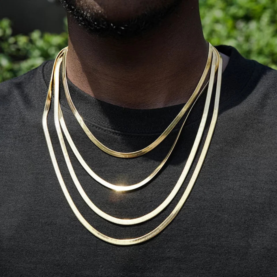 Hip Hop Snake Chain Necklace for Men Fashion Stainless Steel Silver Color Jewelry Accessories Party Gift y250911