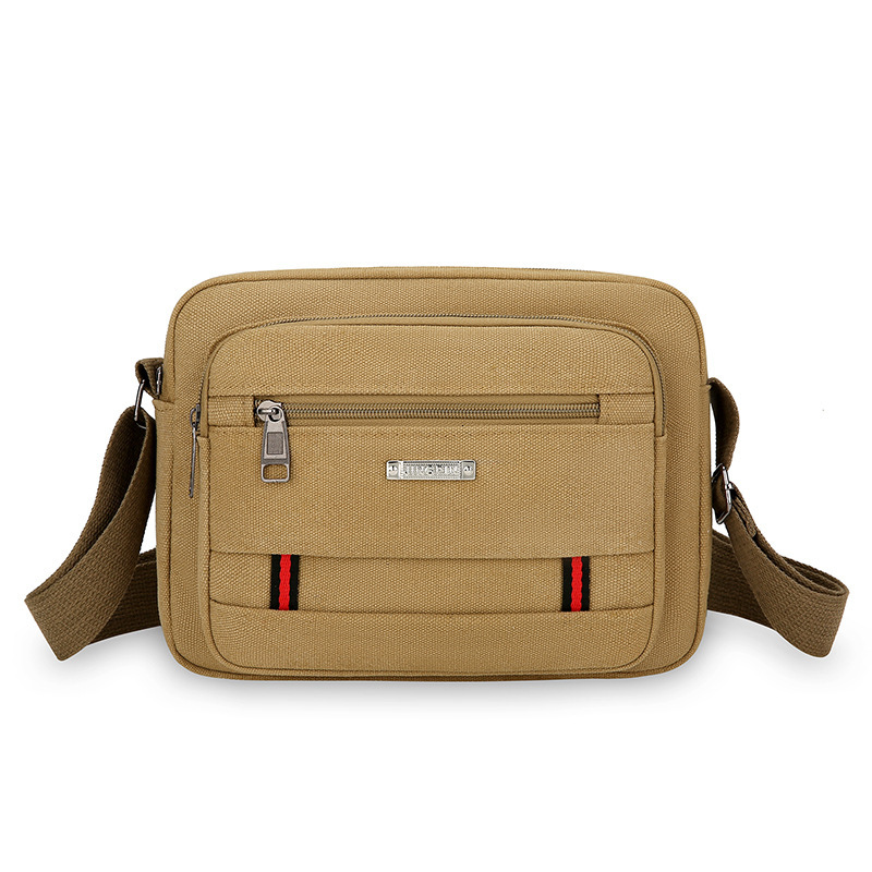 New Free Shipping Capacity Single Shoulder Bag Business Designer Bag Multi Layer Simple Textured Canvas Bag Lightweight Commuter Luxury Bag Men S Cros