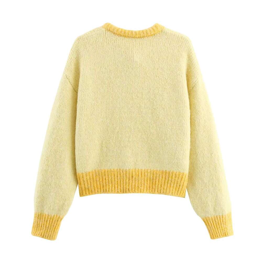 DHEssentials Ins Style 2025 New Fashionable Elegant Women's Bowknot Decorated Knitted Cardigan