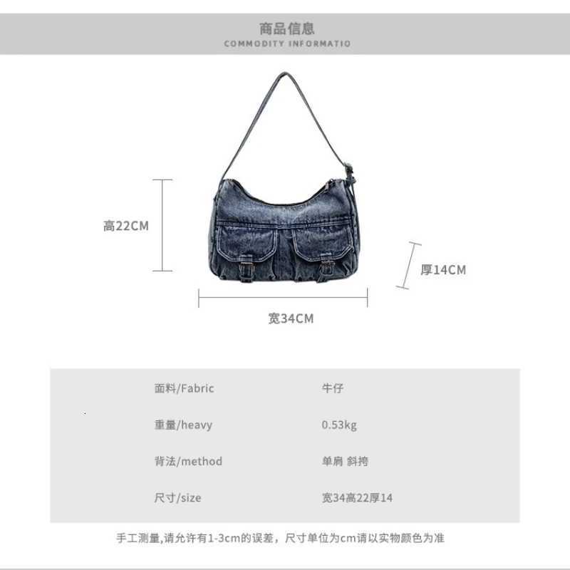 Womens Designer Denim Bag Retro MultiPocket Crossbody Shoulder Bag with Unique Style Fashionable Denim Handbag for Women W250911