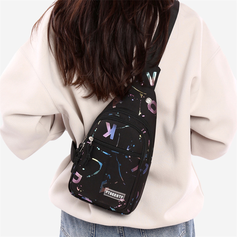 New Fashion Chest Bag For Women Korean Version Gold Stamping Designer Bag Luxury Free Shipping Bag Shoulder Bag Outdoor Casual Multi Layer Crossbody B