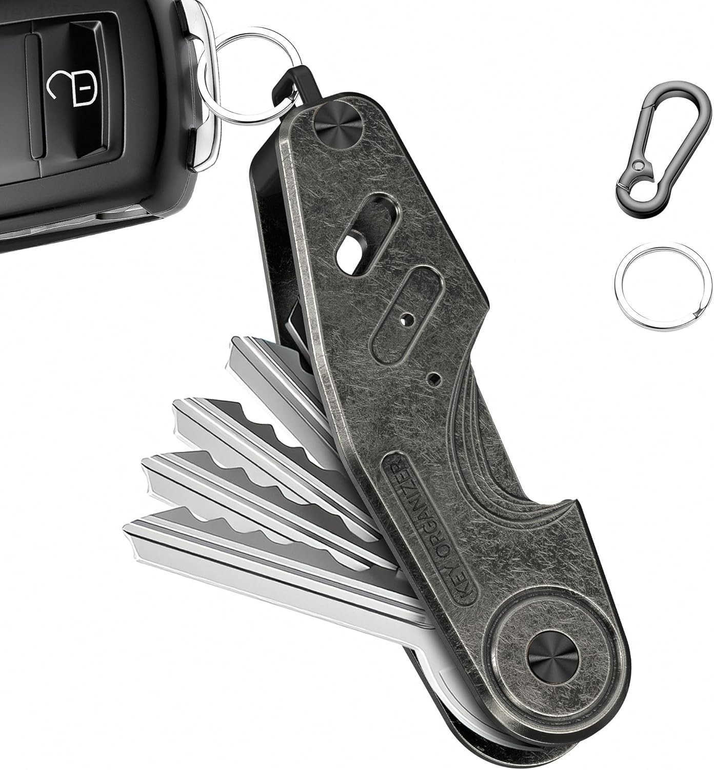 Key Organizer Compact Key Holder Minimalist ClutterFree EDC Smart Keychains Metal Car Key Chain Secures 26 keysW250911