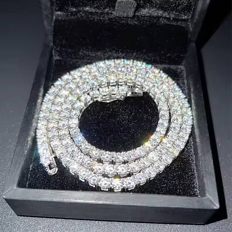 Wholesale Fine Jewelry Iced Out Moissanite Diamond Tennis Necklace and Bracelet for Women