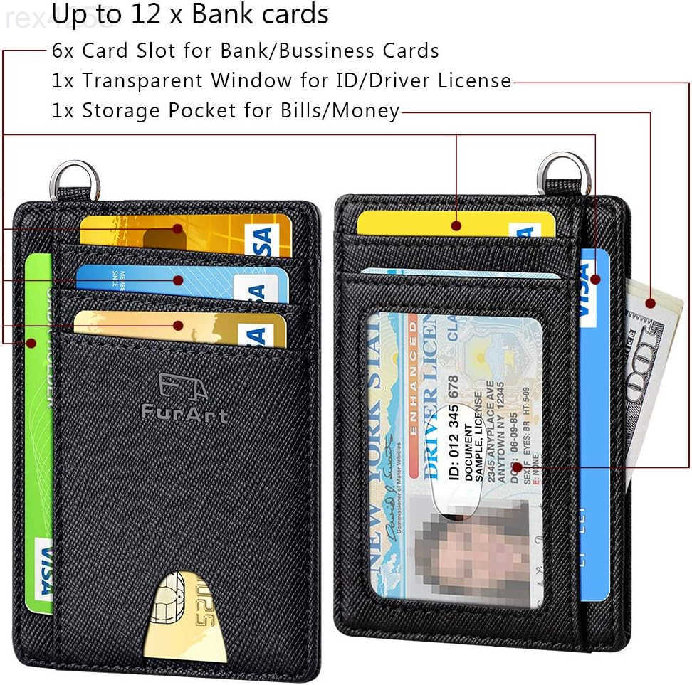 FurArt Slim Wallet Men Minimalist Wallets RFID Blocking Business Card HolderW250911