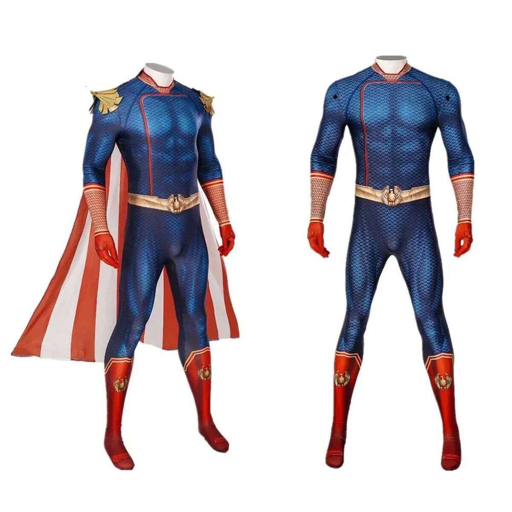 COFUN The Boys Homelander Cosplay Costume Homelander Jumpsuit and Cloak Outfit Full Set Halloween