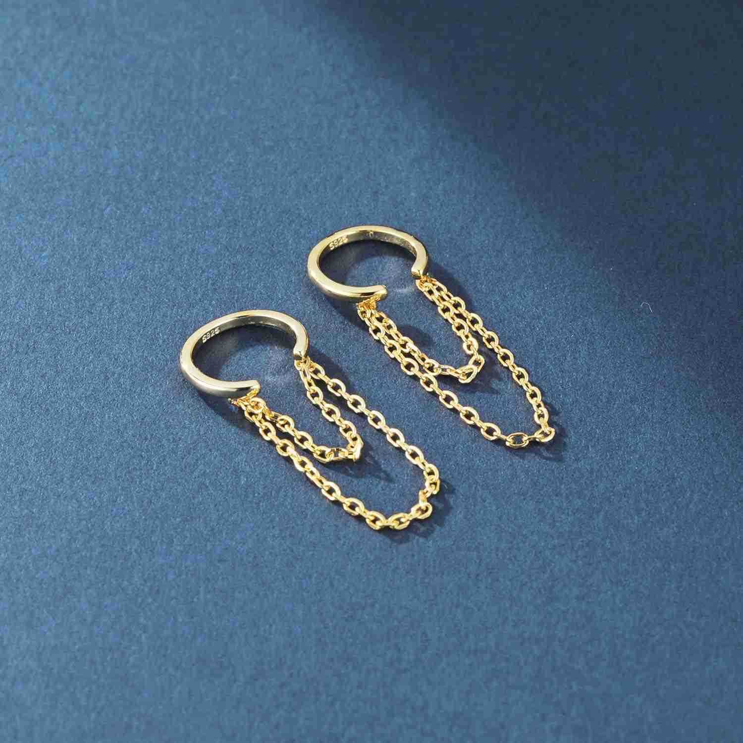 Solid 925 Sterling Silver Cuff Earrings Chain for Women Cartilage Wrap Earrings Helix CuffsW250911