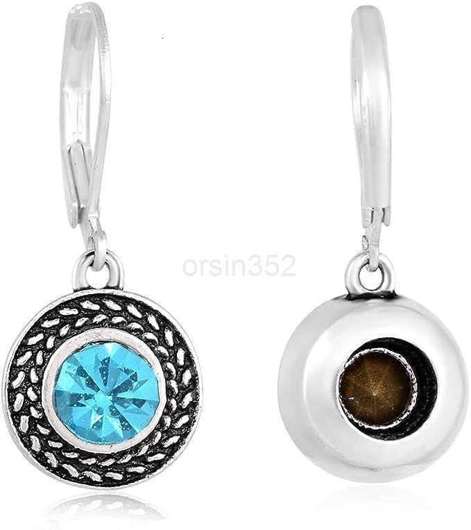 Handmade Crystal Leverback Earrings for Women 925 Sterling Silver Dangle Earring with Charm Pierced Lightweight Dangling Bohemian Small Hoop EarringW2