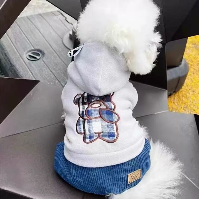 T1179 cat clothes vest anti-shedding spring and autumn kitten puppet blue cat cute breathable small puppy can be pulled