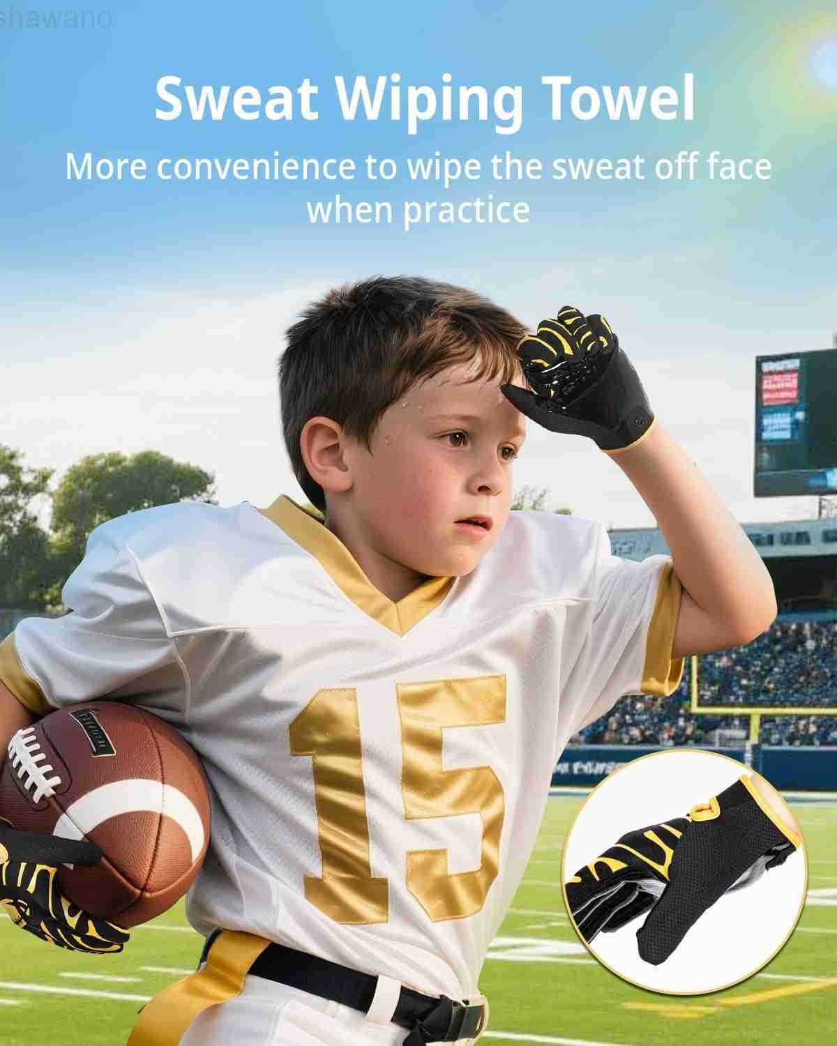 Panda Youth Football Gloves for Boys Girls White and Black Flag Football Gloves with Super Sticky Grip XSXL Wide Receiver Glove for Kids 514 Best Gift