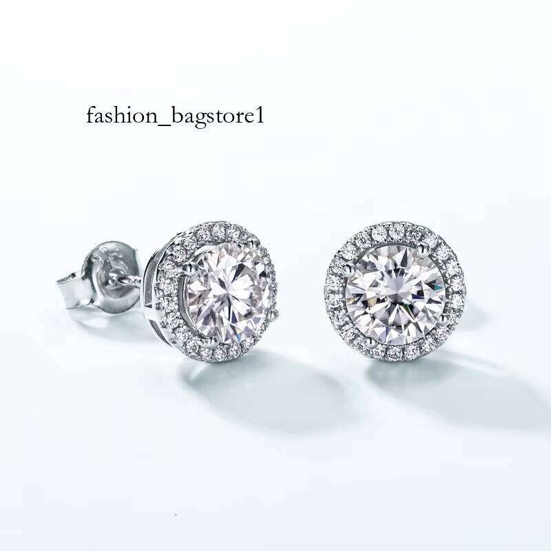 Sterling Sier Moissanite Stud Earrings Minimalist S Shining Dia Jewelry