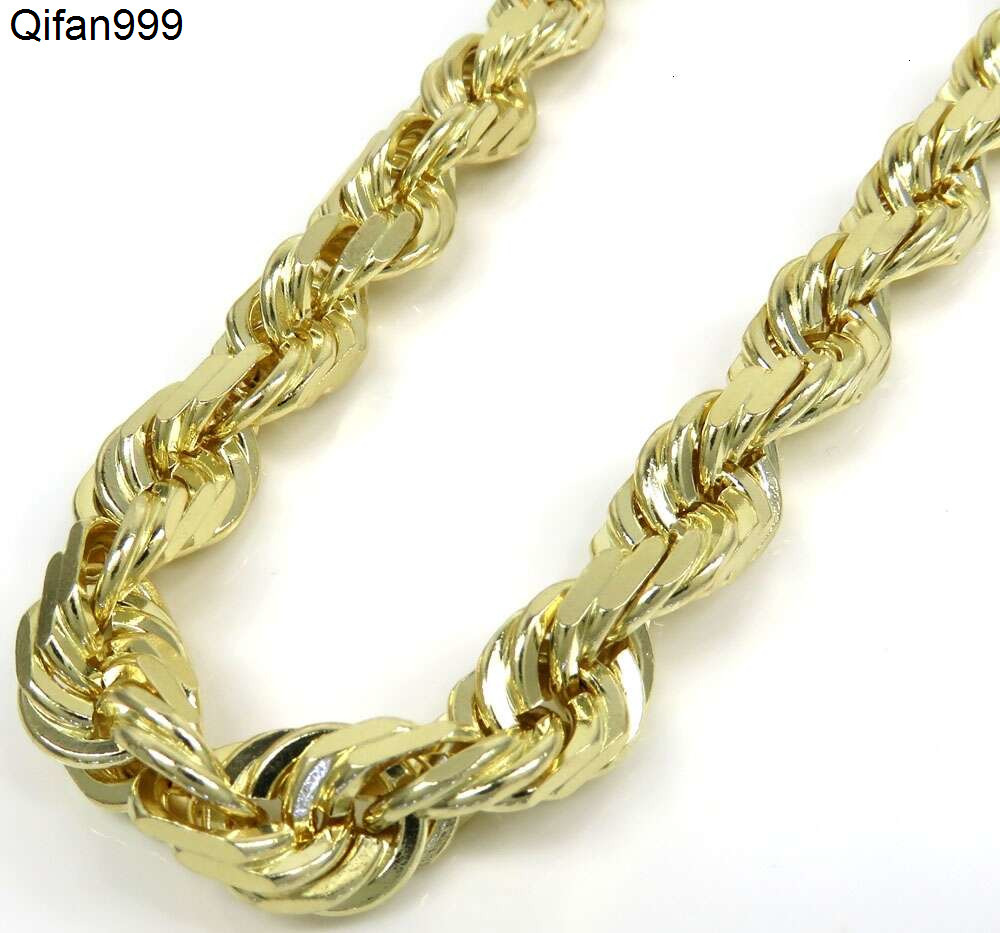 Custom 3MM 10K 14K 18K Solid Gold Rope Chain Necklace Fine Jewelry Shine Brightly Twisted Rope Chain For Men Women