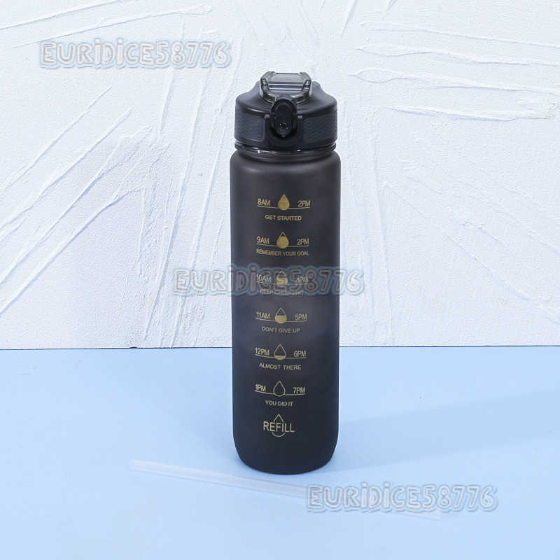 1000ml Space Cup Portable Insulated Bottle Frosted Water Bottle Gradient Color Water Cup Outdoor Sports Water Cup H250911