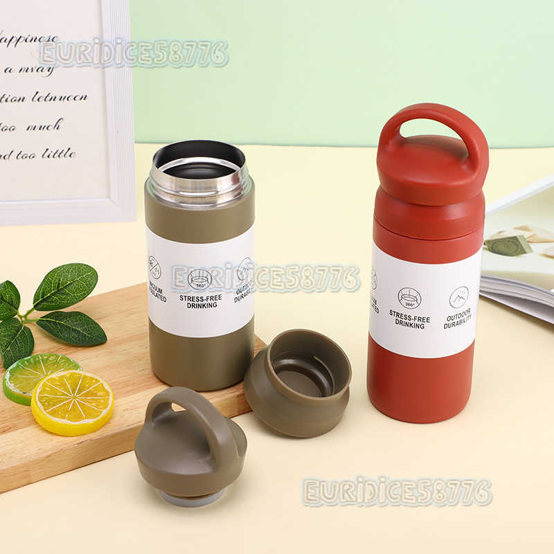 Minimalist Element Cup Handle 304 Stainless Steel Insulated Cup Frosted Doublelayer Men and Women Water Cup H250911