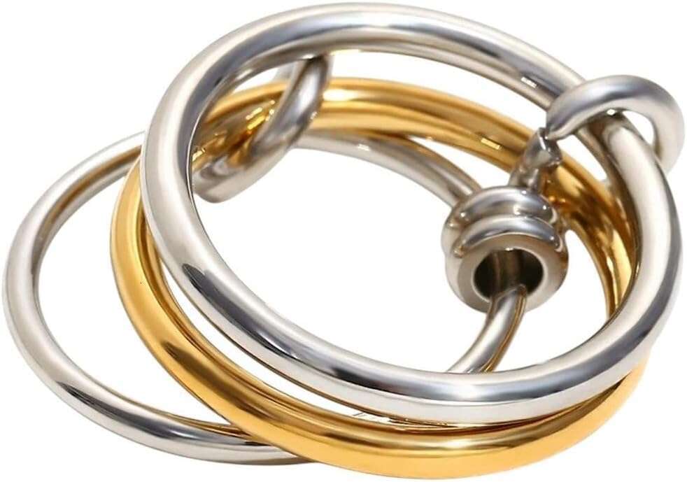 Stylish Mixed Color CZ Ring Set Gold Plated Stackable Rings for Women