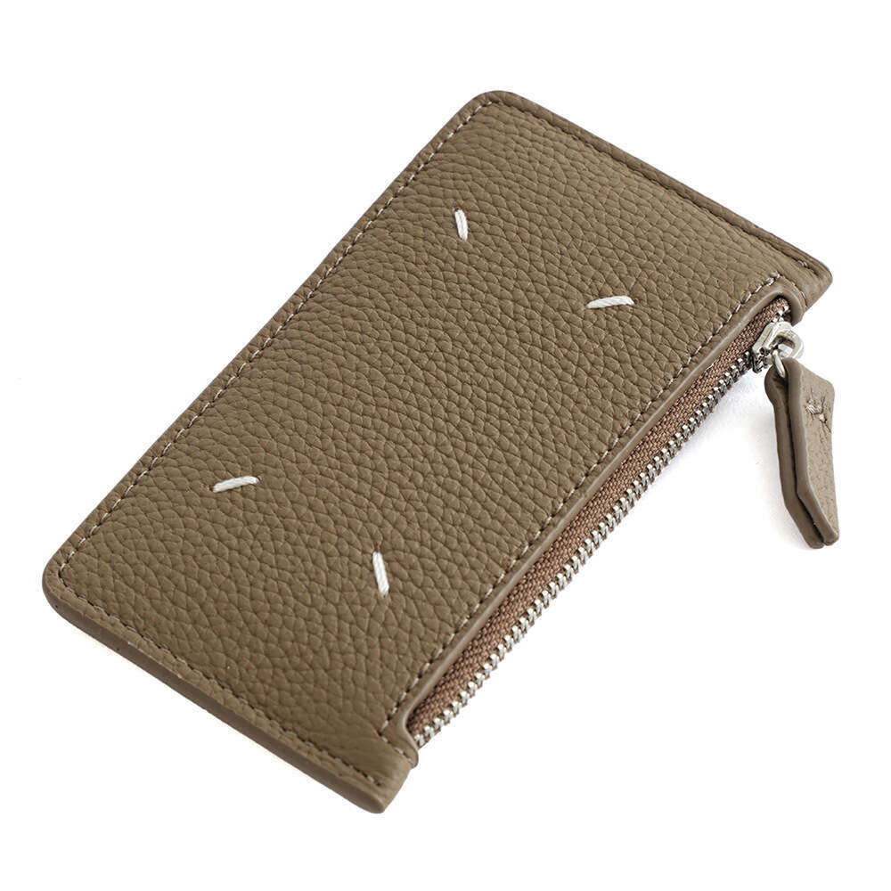 Women's Genuine Leather Card Holder Ultra-thin Compact Japanese and Korean Style Multi-card Slot Small Wallet Top Layer Cowhide Zipper Coin Purse