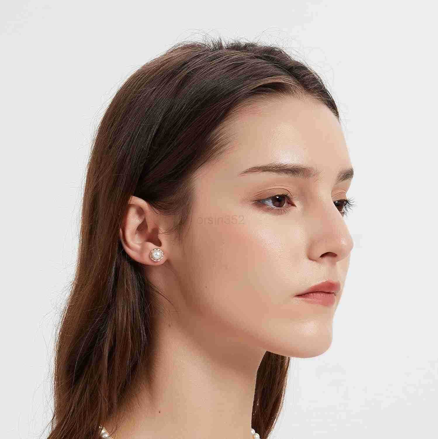 Gold Earring Studs Small Size 18k Gold plated Sterling Silver Lustrous Real Freshwater PearlsW250911