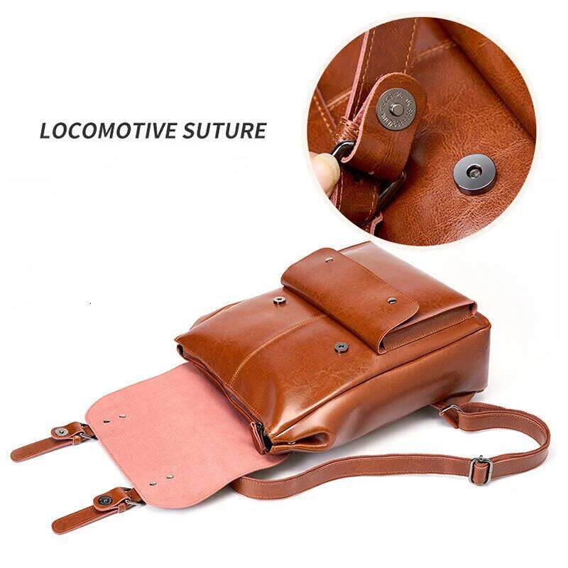 Genuine Leather Backpack For Women Vintage Preppy Style Backpacks Girls Fashion Cowhide School Bag Student Computer Bags 2300 250911