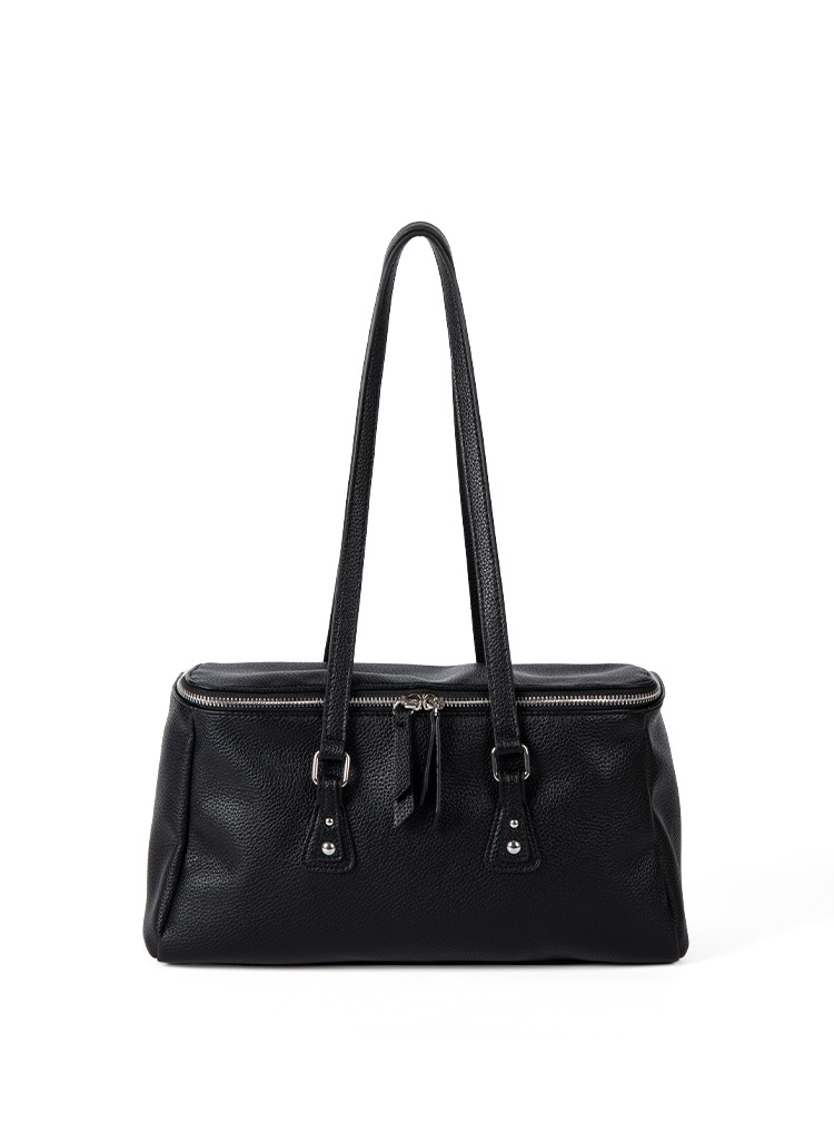 Korean-style high-end large-capacity lychee pattern underarm bag new trendy niche luxury simple soft leather handbag and shoulder bag