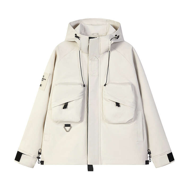 Mountain Outdoor Couple Style Spring and Autumn Unisex Three-Proof Workwear Hooded Jacket for Men