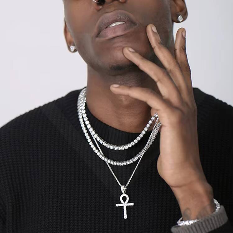 925 Solid Sterling Silver Tennis Chain Bracelet Champagne Clustered GoldPlated Diamond Mossianite for Gift