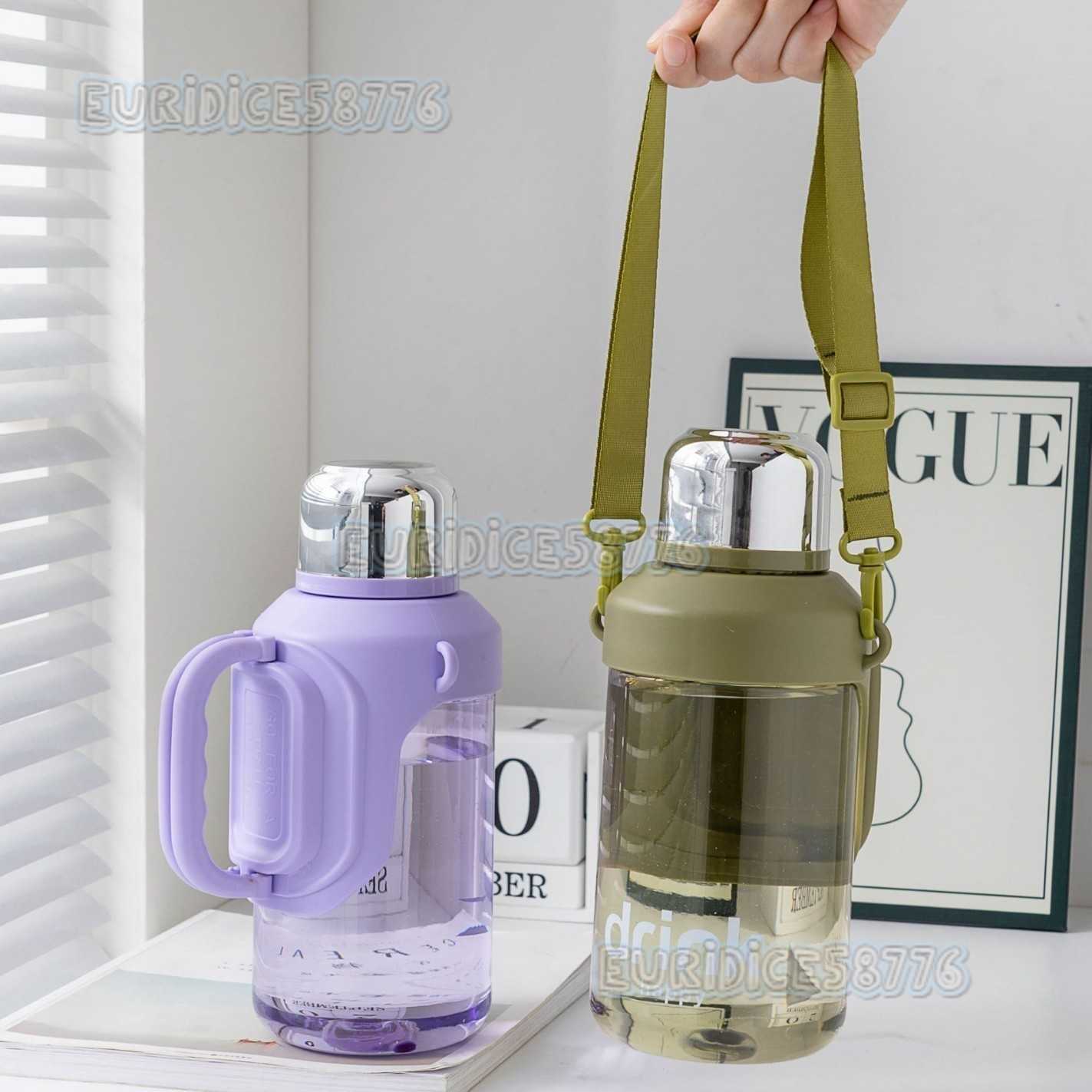 Summer New Water Bottle Large Capacity Plastic Sports Fitness Water Portable Strap Direct Drinking Water H250911