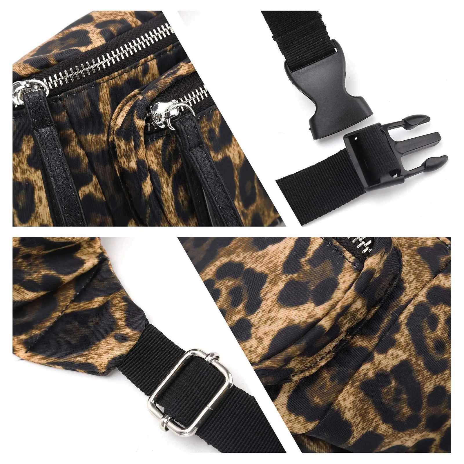 Vintage Leopard Printed Fanny Packs For Women Waist Bag Portable Female Waist Pack Z250911