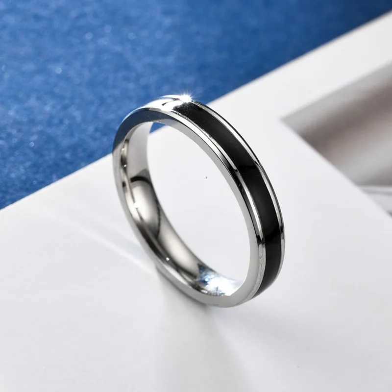 Simple Classic Alliance Wedding Rings Stainless Steel Couple Rings Anniversary Valentines Day Gift Custom engraving name W250911