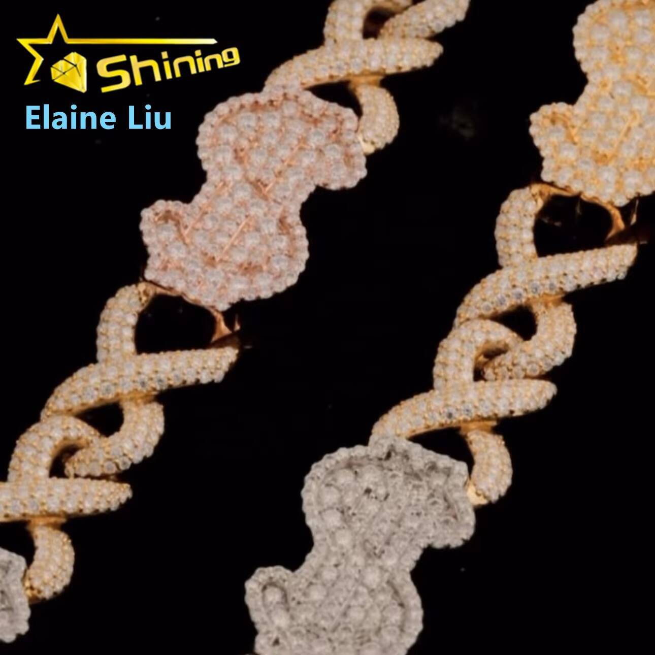 Fine Jewelry Luxury Fashion Hip Hop Cuban Link Iced Out 925 Sterling Silver Moissanite Miami Cuban Link Chain Necklace