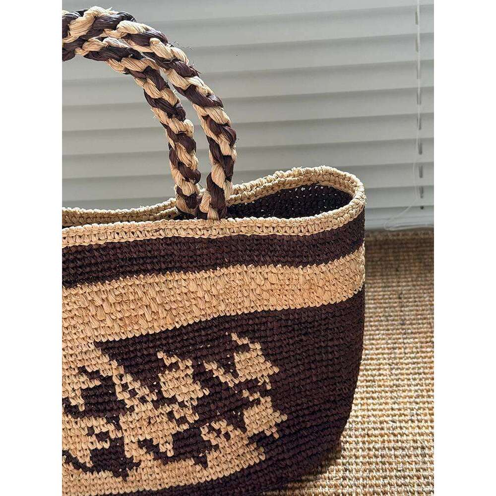 Designer Bag Tote Bag Shoulder Bag New Woven Beach French Style Single Shoulder Handheld Basket Handwoven Raffia Small Tote Bag