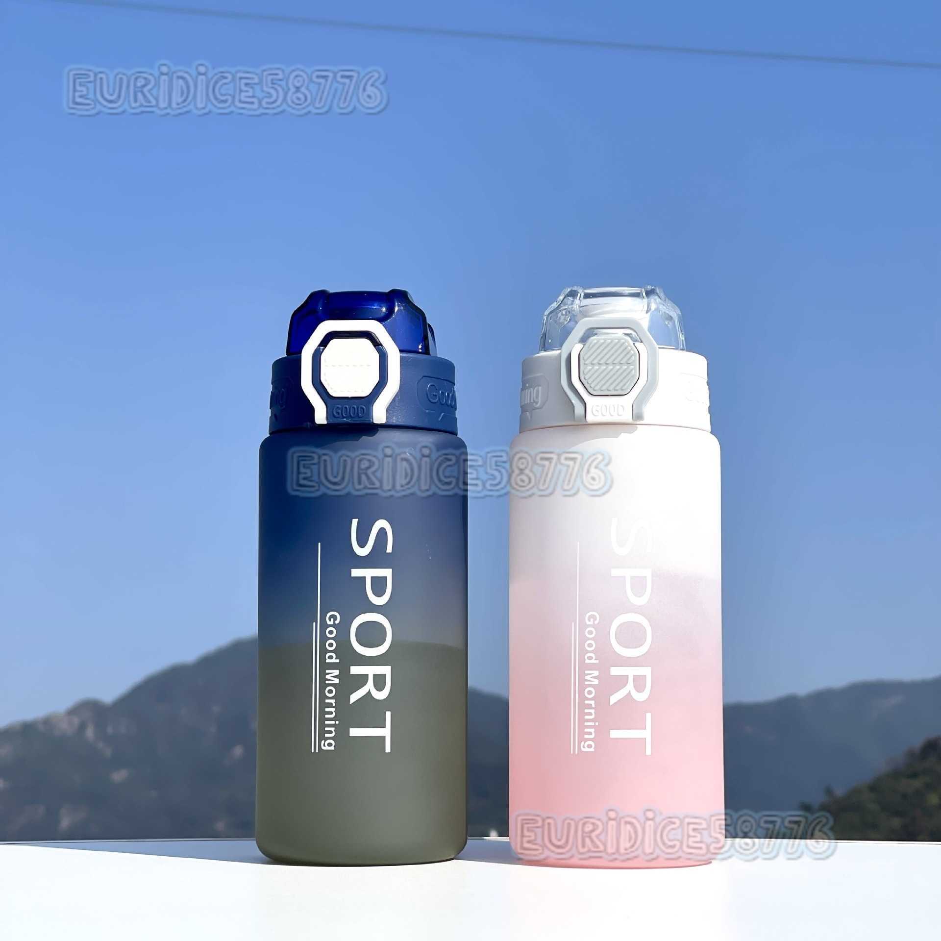 New Outdoor Sports Water Bottle with Tea Infuser Portable Plastic Cup Fashion Gradient Color Matte Leakproof Space Cup H250911