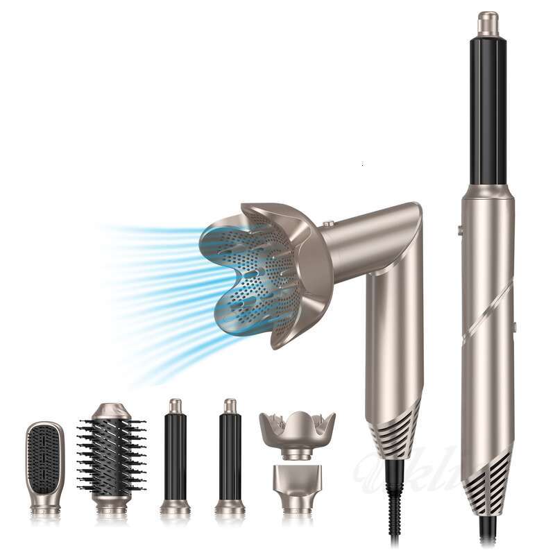 New Hot Air Multifunctional Six In One Foldable Dryer Curling Iron Automatic Styling Straight Hair Comb