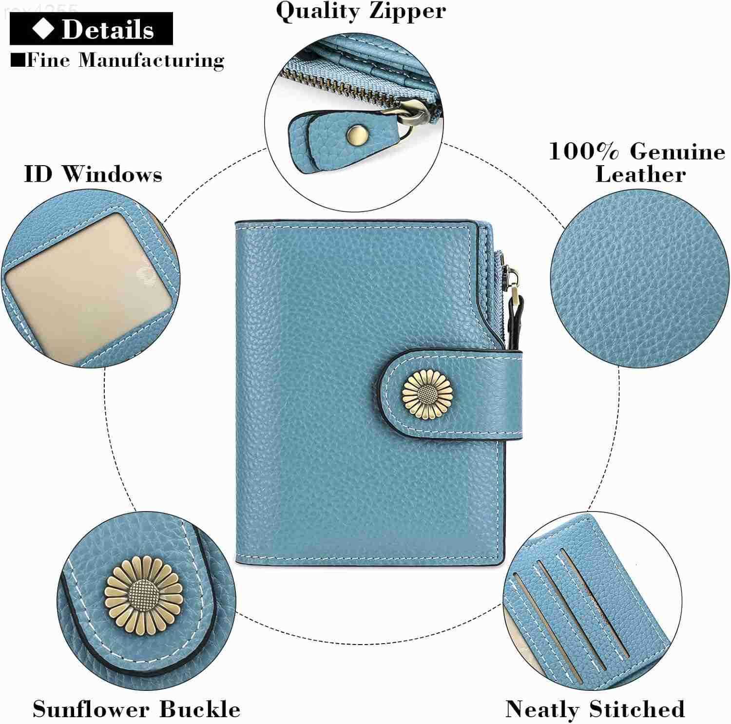 Small Wallet for Women Leather Bifold Compact Small Womens Wallet with RFID BlockingW250911