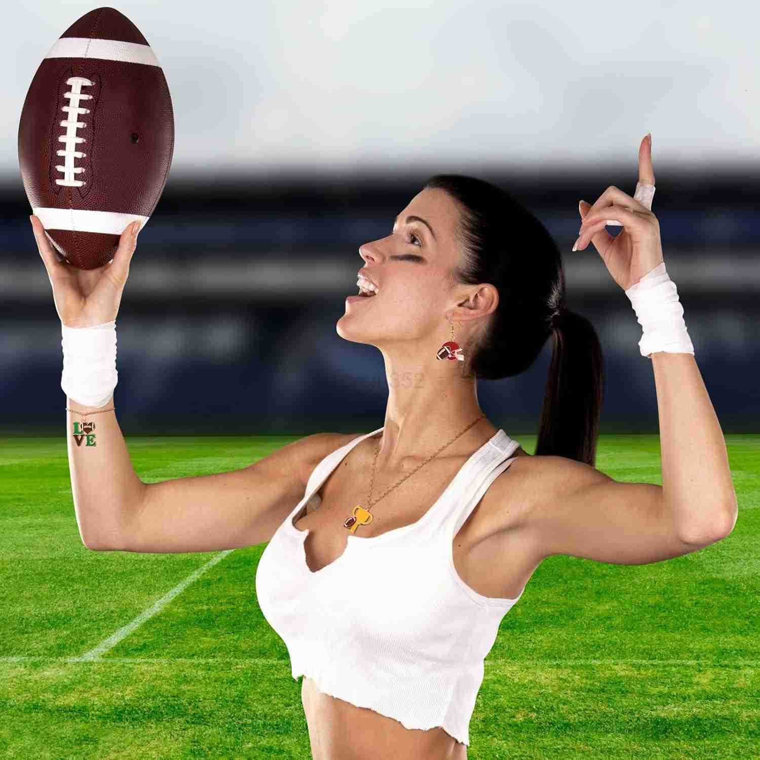 100 Pcs Football Charms Bulk for Jewelry Making Mixed Colorful Alloy Sport Charms Pendants for Necklace Earrings Head Cord DIY Crafts AccESSory Party 