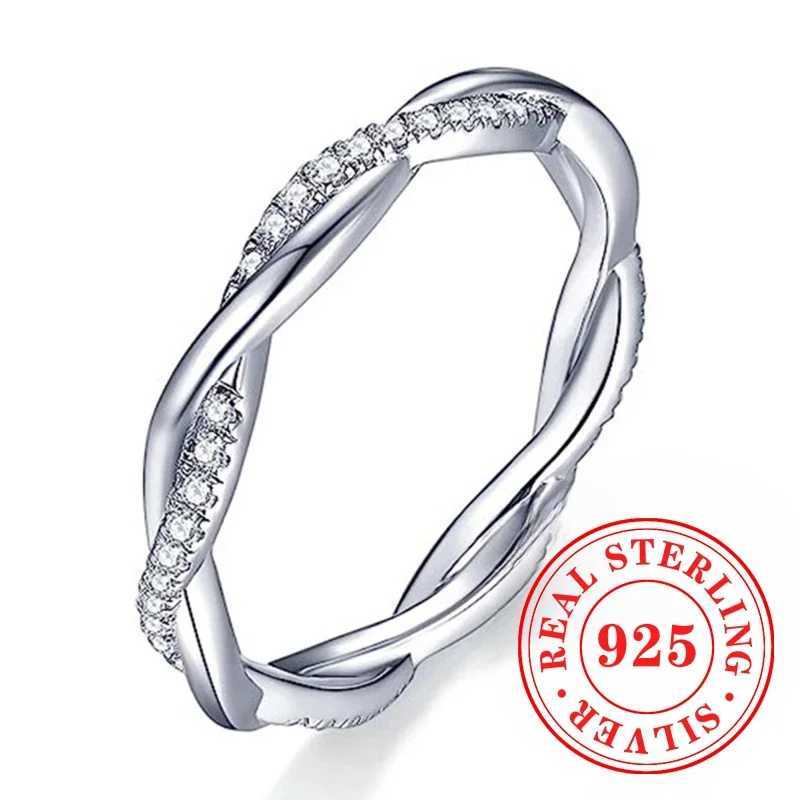 CAOSHI Contemporary Style Twist Finger Accessory for Women 925 Sterling Silver with Sparkling CZ Ring Fancy Anniversary Jewelry W250911